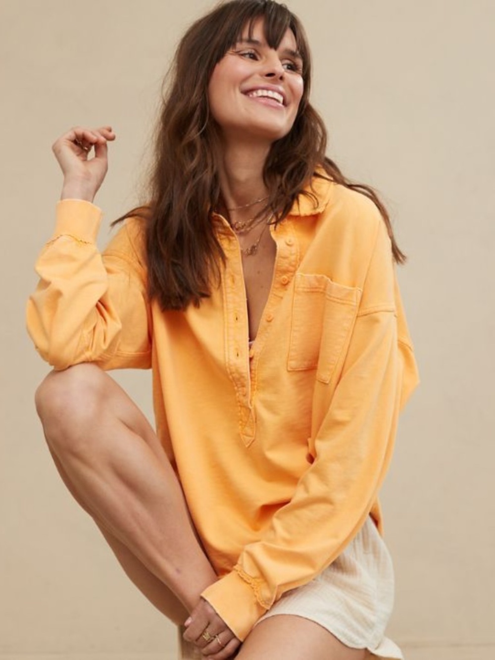 Aerie Take It Easy Popover Polo Sweatshirt - XXS